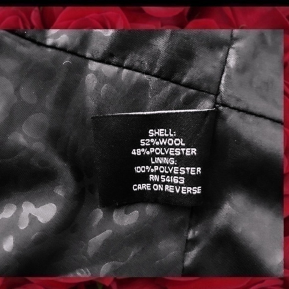 GUESS WOOL DOUBLE BREASTED BLACK PEACOAT JACKET M - Picture 7 of 10